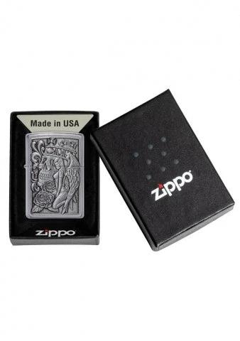 Zippo Skull & Angel Emblem Windproof Lighter – Model 49442 by Zippo