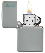 Zippo Logo Lighter 49452ZL Classic Flat Grey Finish For Collectors Everyday Carry Gift by Zippo
