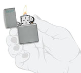 Zippo Logo Lighter 49452ZL Classic Flat Grey Finish For Collectors Everyday Carry Gift by Zippo