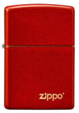 Zippo Lighter Classic Metallic Red Logo With Sleek Finish For Collectors And Gift Givers by Zippo