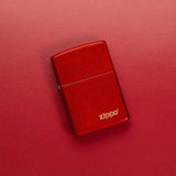 Zippo Lighter Classic Metallic Red Logo With Sleek Finish For Collectors And Gift Givers by Zippo