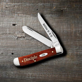 Religious Sayings Matthew 28:19–20 Chestnut Bone Mini Trapper by Case Cutlery