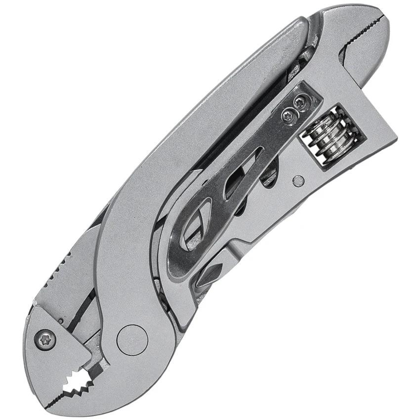 ABKT Tac Multi Tool AB009 Stainless Handles Pliers Wire Cutter Wrench Large Blade 10 Bit Set with Belt Sheath by ABKT Tac