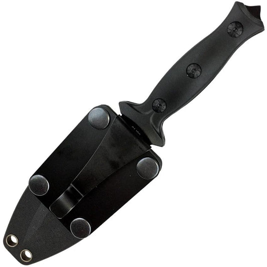 ABKT Tac Boot Knife AB014 7.25 Inch Overall 3.5 Inch Double Edge Black Oxide 8Cr13MoV Blade Black Handle Belt Sheath by ABKT Tac