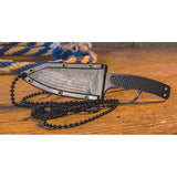 ABKT TAC Recon Ops Neck Knife AB017 4.5 Inch Overall 2 Inch Black Oxide 8Cr13MoV Tanto Blade Neck Chain by ABKT TAC