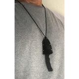 ABKT TAC Recon Ops Neck Knife AB017 4.5 Inch Overall 2 Inch Black Oxide 8Cr13MoV Tanto Blade Neck Chain by ABKT TAC