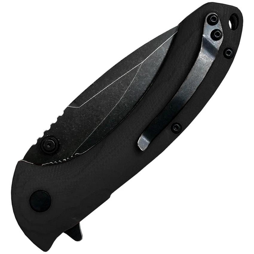 ABKT Tac Protector II Linerlock Knife AB023B 3.25 Inch D2 Stonewash Blade Black G10 Handle by ABKT Tac