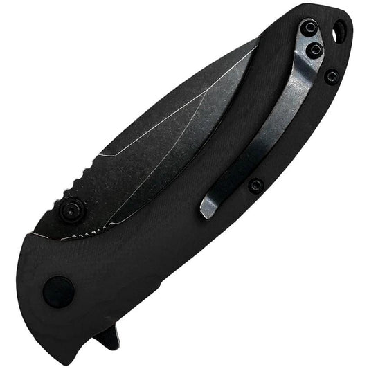 ABKT Tac Protector II Linerlock Knife AB023B 3.25 Inch D2 Stonewash Blade Black G10 Handle by ABKT Tac