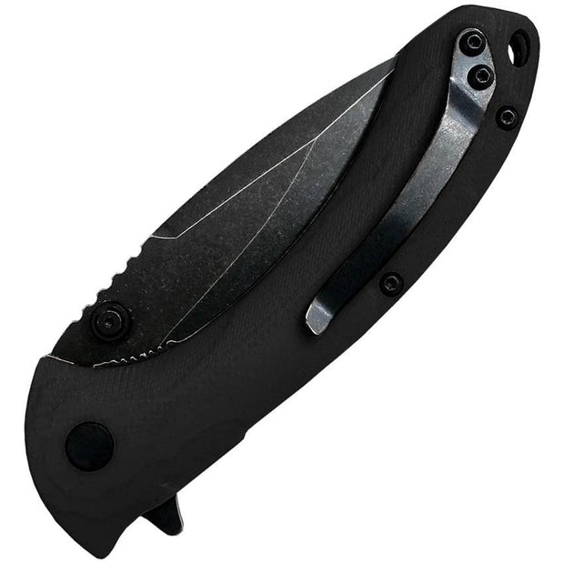 ABKT Tac Protector II Linerlock Knife AB023B 3.25 Inch D2 Stonewash Blade Black G10 Handle by ABKT Tac