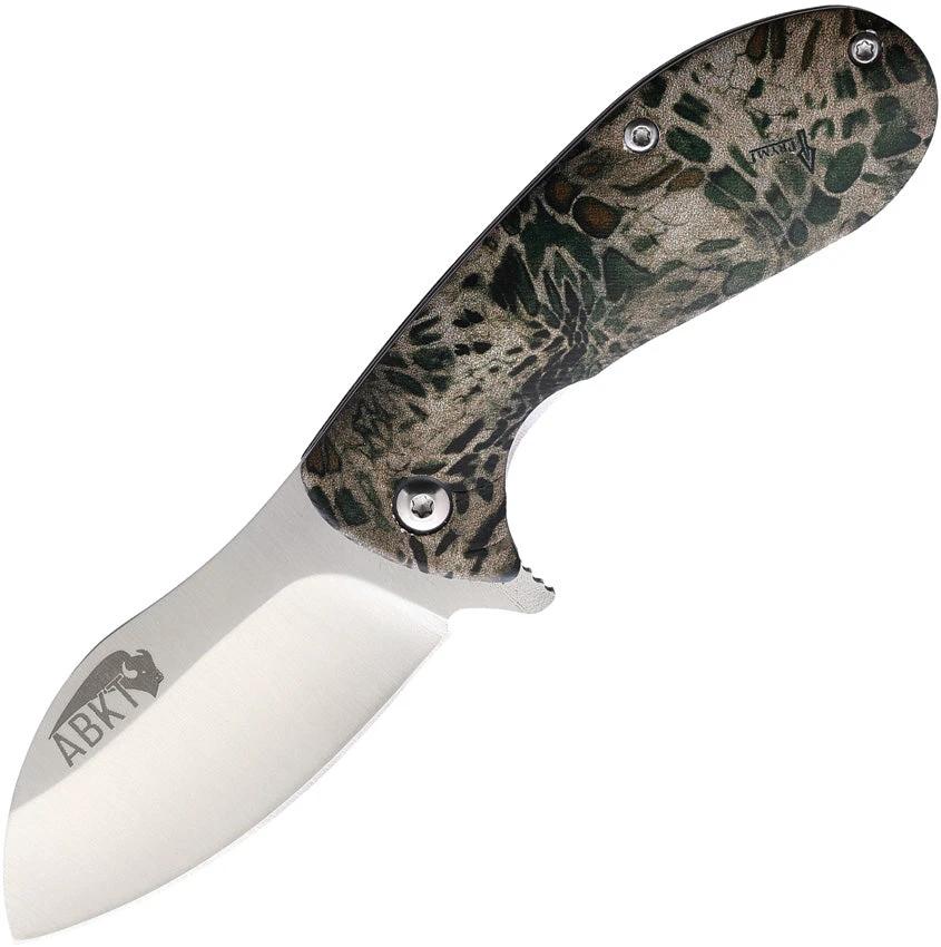 ABKT Tac Grunt Linerlock Knife AB048MP Camouflage Synthetic Handle 3.25 Closed 2.5 Satin 8Cr13MoV Blade by ABKT Tac