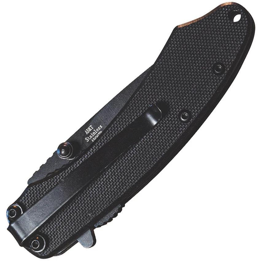 Abkt Tac Linerlock Assisted Opening Knife AB067B with Black G10 Handle 2.75 Inch Blade 3.75 Inch Closed by ABKT TAC