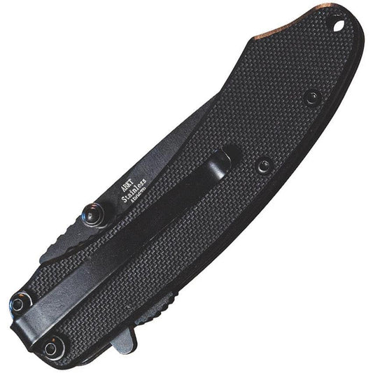 Abkt Tac Linerlock Assisted Opening Knife AB067B with Black G10 Handle 2.75 Inch Blade 3.75 Inch Closed by ABKT TAC