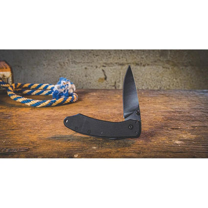 Abkt Tac Linerlock Assisted Opening Knife AB067B with Black G10 Handle 2.75 Inch Blade 3.75 Inch Closed by ABKT TAC