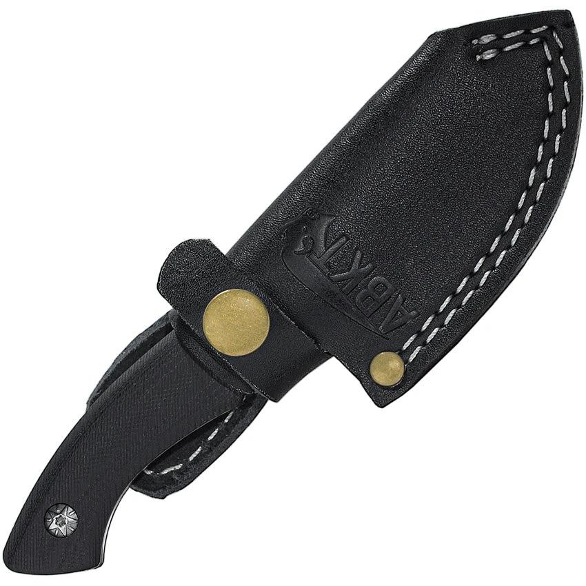 ABKT Tac Grunt Gut Hook Fixed Blade AB1002 With 3 Inch Satin 8Cr13MoV Blade And Black G10 Full Tang Leather Belt Sheath by ABKT Tac