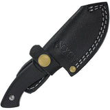ABKT Tac Grunt Gut Hook Fixed Blade AB1002 With 3 Inch Satin 8Cr13MoV Blade And Black G10 Full Tang Leather Belt Sheath by ABKT Tac