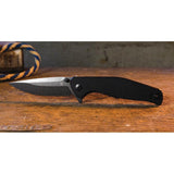 ABKT TAC Catalyst Linerlock AB1026B Knife 4.5 Inch Closed 3.5 Inch D2 Blade Black Stonewash G10 Handle With Pocket Clip by ABKT TAC
