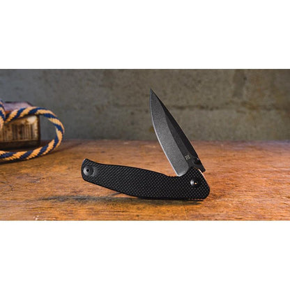 ABKT TAC Catalyst Linerlock AB1026B Knife 4.5 Inch Closed 3.5 Inch D2 Blade Black Stonewash G10 Handle With Pocket Clip by ABKT TAC
