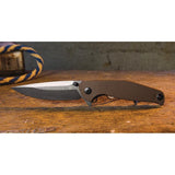 ABKT TAC Catalyst Linerlock AB1026T Knife With 4.5 Inch Closed And 3.5 Inch D2 Blade Stonewash Tan G10 Handle by ABKT TAC