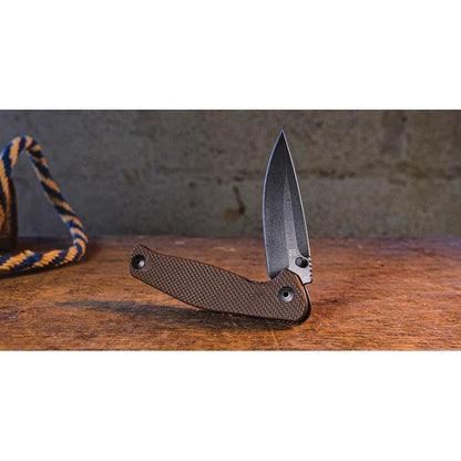 ABKT TAC Catalyst Linerlock AB1026T Knife With 4.5 Inch Closed And 3.5 Inch D2 Blade Stonewash Tan G10 Handle by ABKT TAC