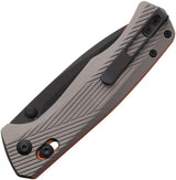ABKT Tac Interlace Slide Lock Knife Gray and Orange Aluminum Handle with 3.5 Inch D2 Drop Point Blade by ABKT Tac