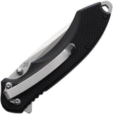 ABKT TAC Elite Linerlock Knife Black AB1033B 4.25 Inch Closed 3 Inch D2 Satin Blade G10 Textured Handle by ABKT TAC