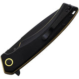 ABKT TAC Night Stroke Linerlock AB1040B Folding Knife With 3.5 Inch D2 Tanto Blade Black Finish G10 Handle Pocket Clip by ABKT TAC