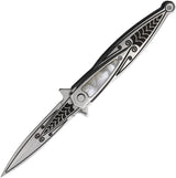 Albainox Plus Linerlock Assisted Opening Knife for EDC Enthusiasts with Satin Blade and White Acrylic Onlay by Albainox