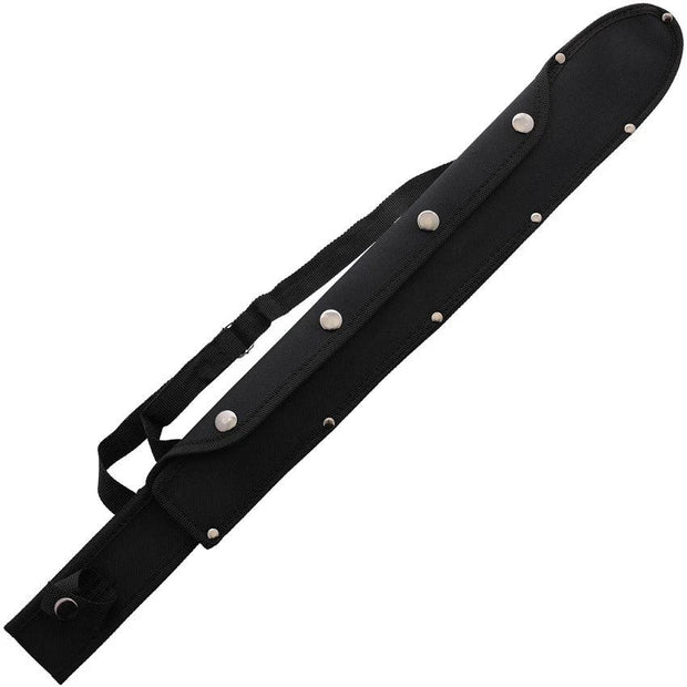 Albainox Masai Double Edge Machete 19in Stainless Blade For Survivalists Full Tang Brown Wood Handle Nylon Sheath by Albainox