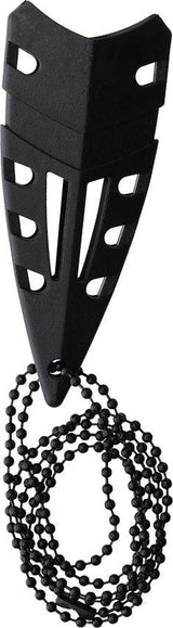 Albainox Null Neck Knife 32648 Satin Dagger Blade 2.5in Black Handle Ball Chain Lanyard Neck Sheath For EDC Survival by Albainox