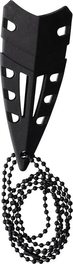 Albainox Null Neck Knife 32648 Satin Dagger Blade 2.5in Black Handle Ball Chain Lanyard Neck Sheath For EDC Survival by Albainox