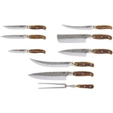 Smith's Sharpeners Cabin And Lodge Kitchen Knife Set With Hammered Stainless Blades And Storage Block by Smith's Sharpeners