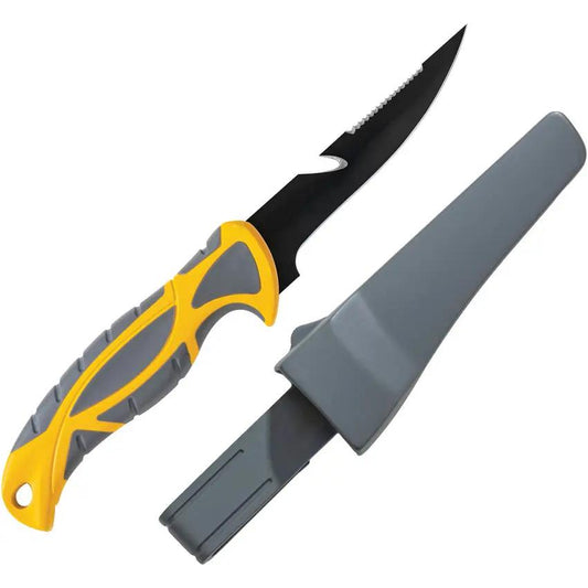 Smiths Sharpeners Bait Breaker 51092 Angler Knife With Sawback Line Cutter 9.5 Inch Overall 4 Inch Black 420 Stainless by Smith's Sharpeners