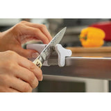 Smith's Slide Sharp 2 Sharpener White Handle With Coarse And Fine Slots Preset Angles For Home Cooks by Smith's Sharpeners
