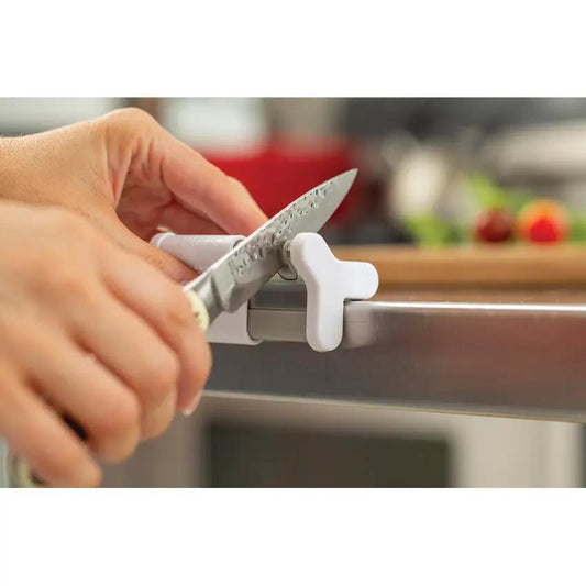 Smith's Slide Sharp 4 Sharpener 51124 With Carbide Blades Ceramic Rods And 20 And 15 Degree Presets For Home Cooks by Smith's Sharpeners