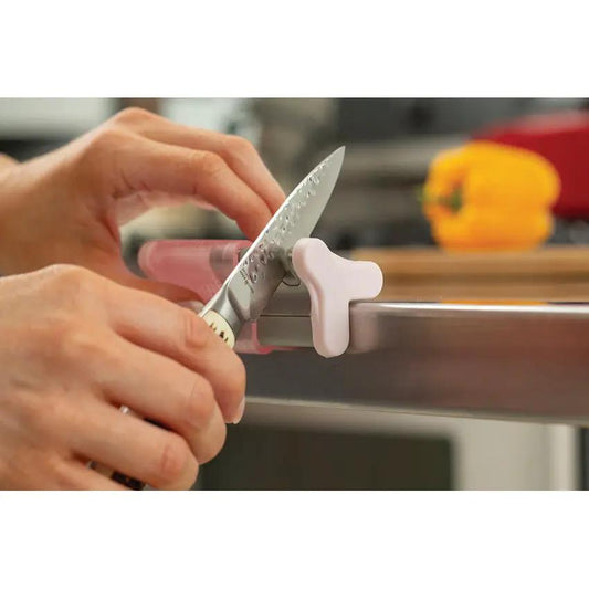Smiths Slide Sharp 2 Knife Sharpener Pink With Coarse And Fine Slots And Preset Angles For Home Chefs by Smith's Sharpeners