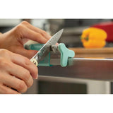 Smith's Premium Knife Sharpener Slide Sharp 2 Teal With Coarse And Fine Slots Preset Angles Counter Grip For Home Cooks by Smith's Sharpeners
