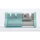 Smiths Sharpeners Slide Sharp 4 Knife Sharpener Teal Handle For Home Cooks With Carbide Blades And Rods For 15 And 20 Degree Knives by Smith's Sharpeners