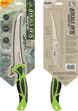 Smith's Sharpeners Mr. Crappie 11.5 Inch Precision Boning Knife with Satin 420 Stainless Blade, Green Gray TPE Handle, and Blade Protector by Smith's Sharpeners