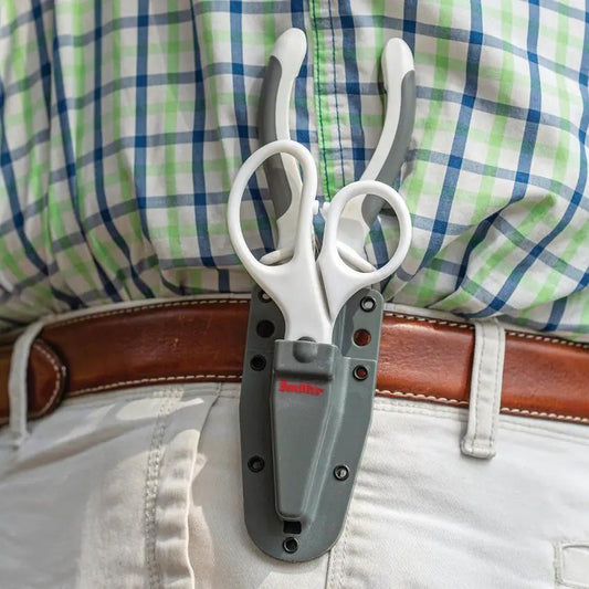 Smiths Sharpeners Lawaia Pliers And Scissors Combo 6.5 Inch Fishing Tool With Crimper And Serrated Scissors For Angler by Smith's Sharpeners