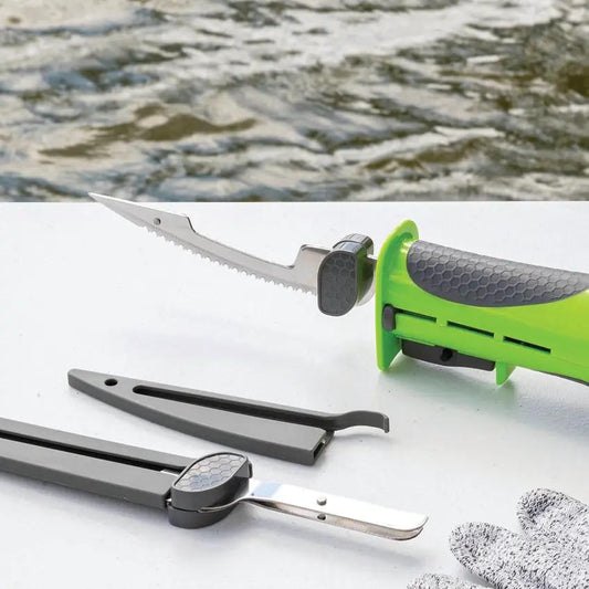 Smith's 4.5in Flex Blades For Anglers Two Serrated Stainless Blades With Blade Protector by Smith's Sharpeners