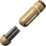 AuCon Knife Tool XS Brass Pocket Driver With Magnetic Bit Hold Preloaded 7 Wiha Bits 6 Groove Grip For DIYers by AuCon