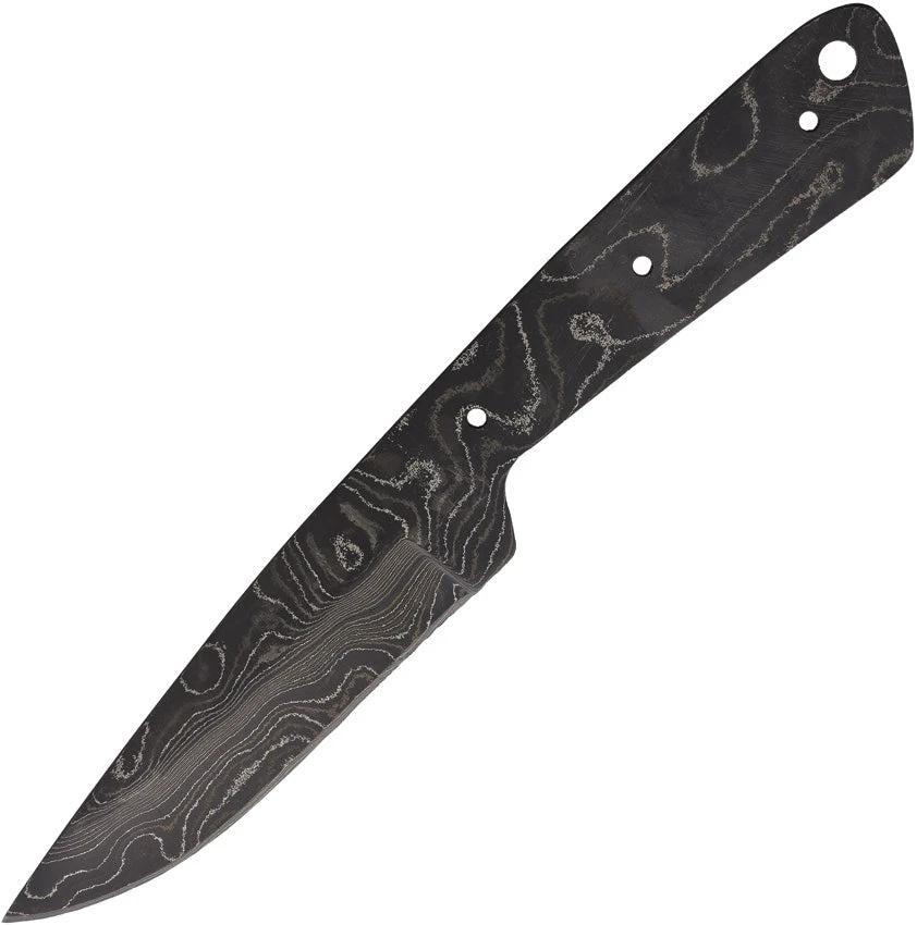 Alabama Damascus Knife Blank ADS002 8.25in One-Piece Full Tang Lanyard Hole for Knife Makers by Alabama Damascus Steel