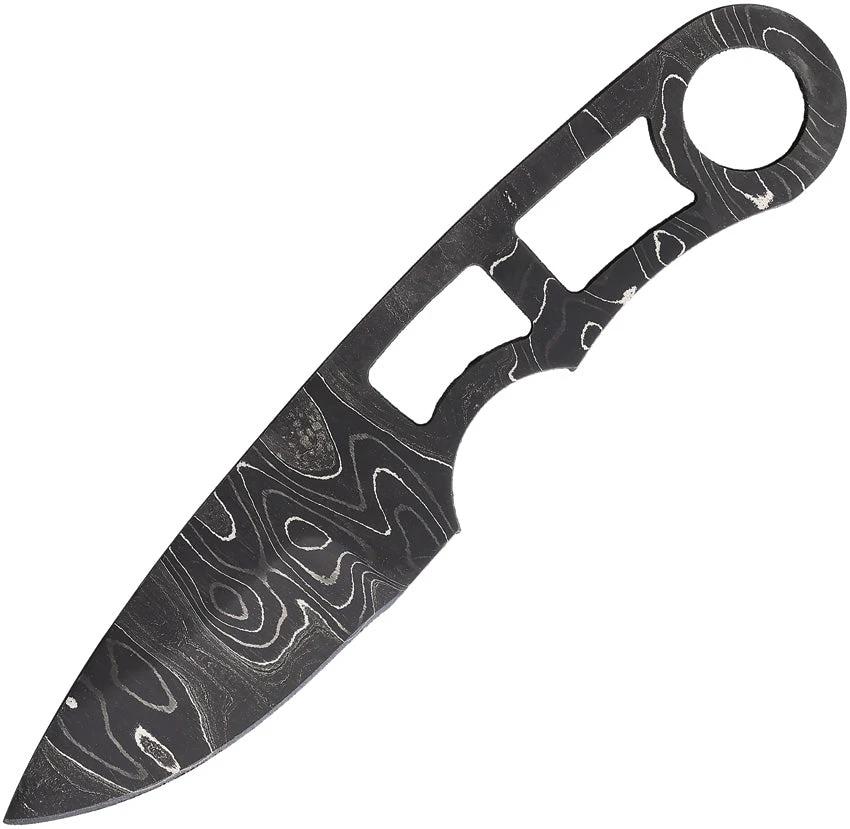 Alabama Damascus ADS103 5.5in Full Tang Damascus Knife For Collectors With Finger Ring 416 Layer Damascus Construction by Alabama Damascus Steel