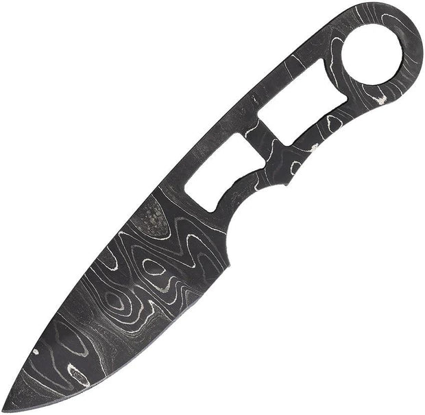 Alabama Damascus ADS103 5.5in Full Tang Damascus Knife For Collectors With Finger Ring 416 Layer Damascus Construction by Alabama Damascus Steel
