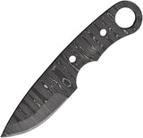 Alabama Damascus Steel Knife Blade ADS103M 5.5 Inch Overall Full Tang With Finger Ring For Collectors by Alabama Damascus Steel