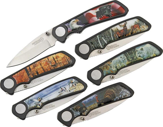 American Hunter Wildlife 6 Pc Pocket Knife Set K2080 6PC SET by American Hunter