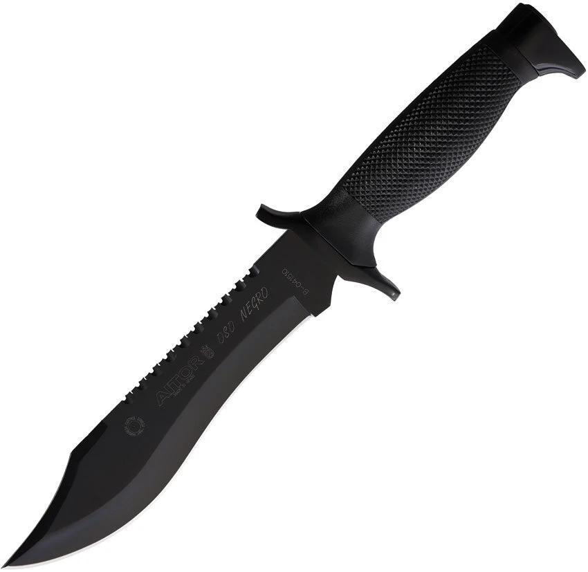 Aitor Oso Fixed Blade Knife, Full Tang, Black Powder Coat, Sawback, Outdoor Survival Enthusiasts by Aitor