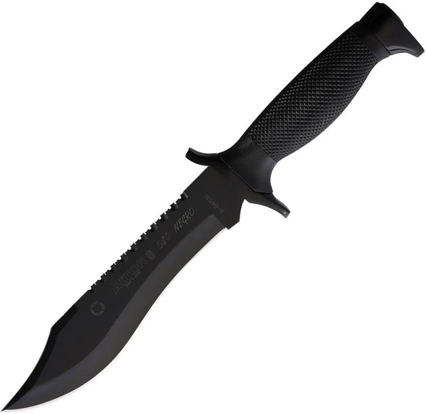 Aitor Oso Fixed Blade Knife, Full Tang, Black Powder Coat, Sawback, Outdoor Survival Enthusiasts by Aitor