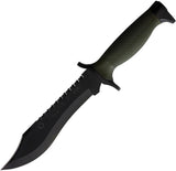 Aitor Oso Fixed Blade Knife Full Tang Sawback With Green Handle For Outdoor Enthusiasts by Aitor