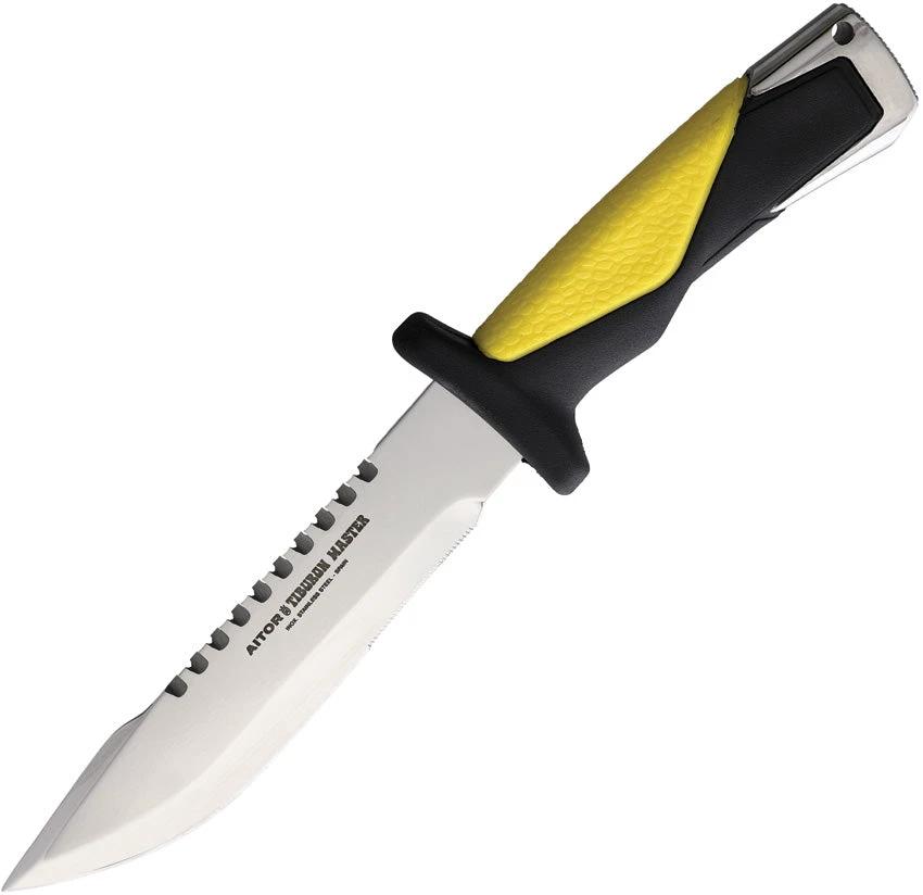 Aitor Shark Master Knife 16057 Sawback 11.88in Overall Hammer Pommel Lanyard Hole Leg Strap Sheath For Outdoor Use by Aitor